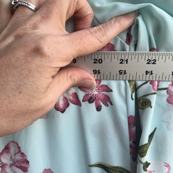 Peach Love Light Blue Pink Floral Sheer Duster Kimono Cardigan Size Medium - Picture 4 of 6